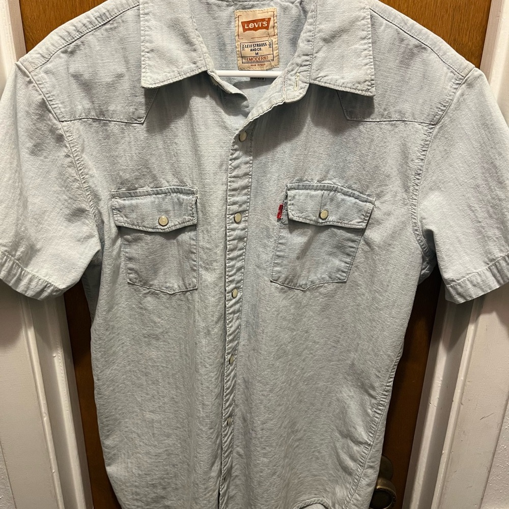 Levi's Pearl Snap Short Sleeve Denim Western Shirt